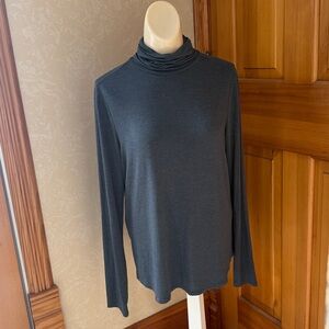 Prana Long Sleeve Turtleneck Shirt Gray Size Medium